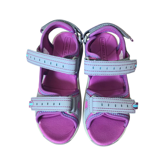 Merrell Panther Sandals 2.0 Gray/Purple Adjustable Strap Little Girls Size 13 - Picture 1 of 6
